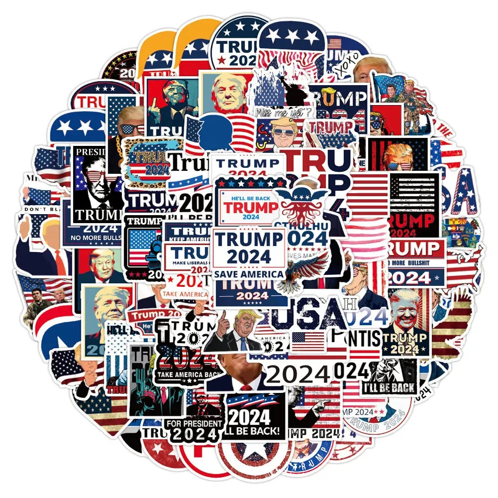10/30/50/100PCS Trump 2024 Waterproof Graffiti Decal Stickers