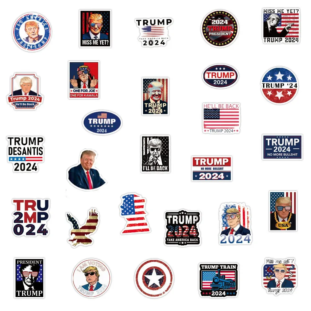 10/30/50/100PCS Trump 2024 Waterproof Graffiti Decal Stickers