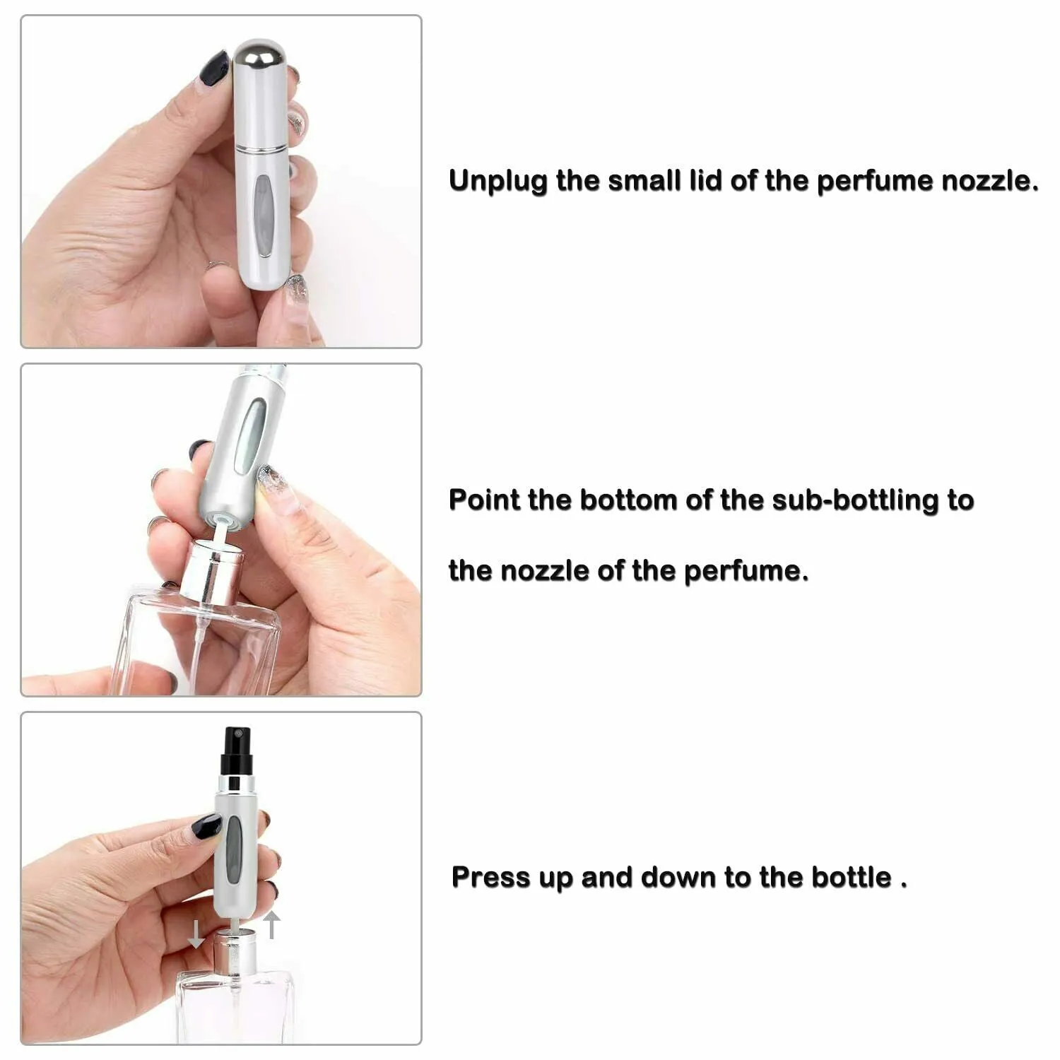 5ml Perfume Atomizer Portable Liquid Container For Cosmetics Mini Aluminum Spray Alcochol Empty Bottle Refillable For Traveling 4Pcs 5ml Mini Refillable Travel Portable Perfume Atomizer Pumpn Case