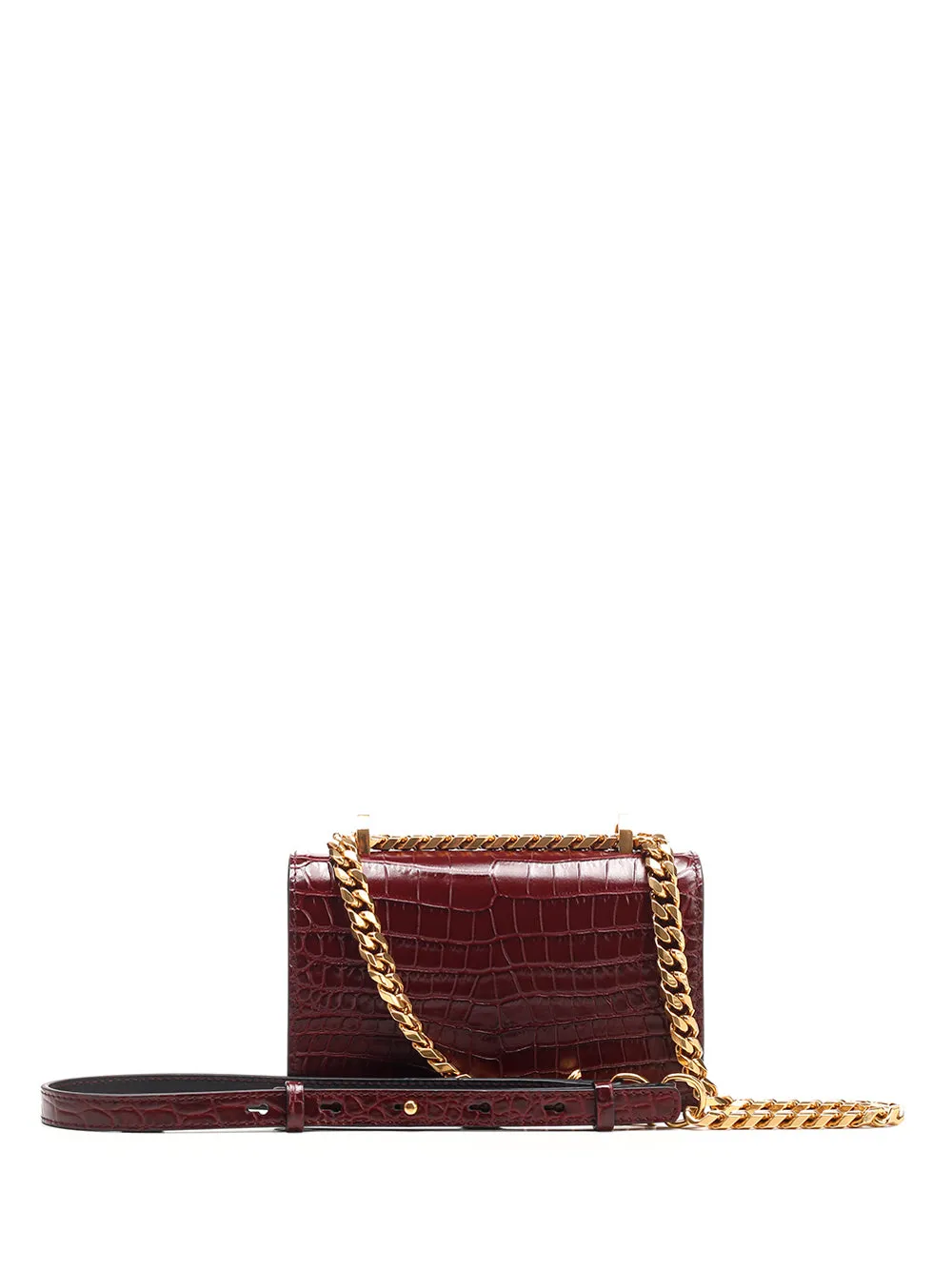 Alexander McQueen Embossed Mini Jewelled Satchel Bag
