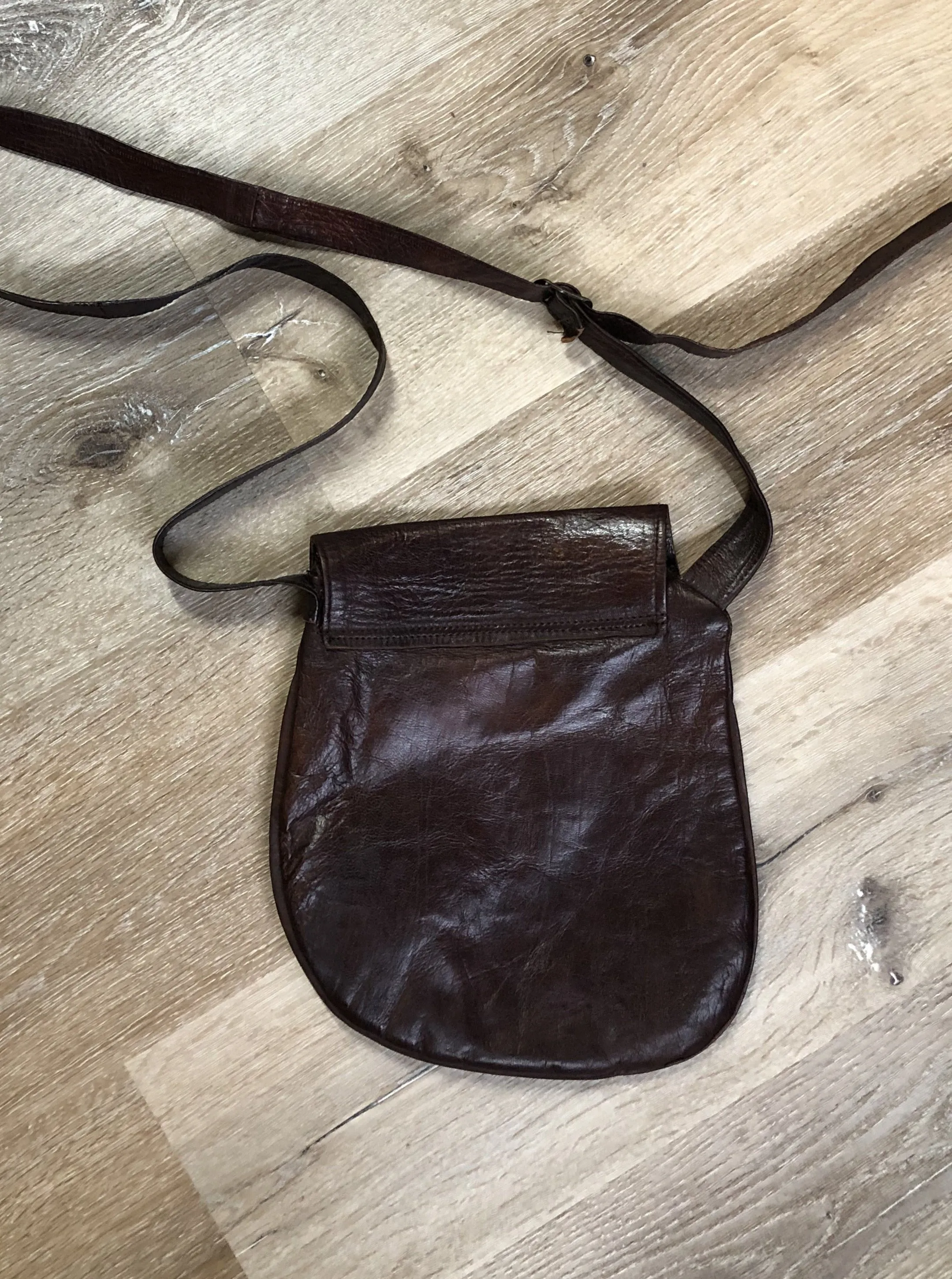 Asymmetrical Brown Leather Crossbody Bag, SOLD