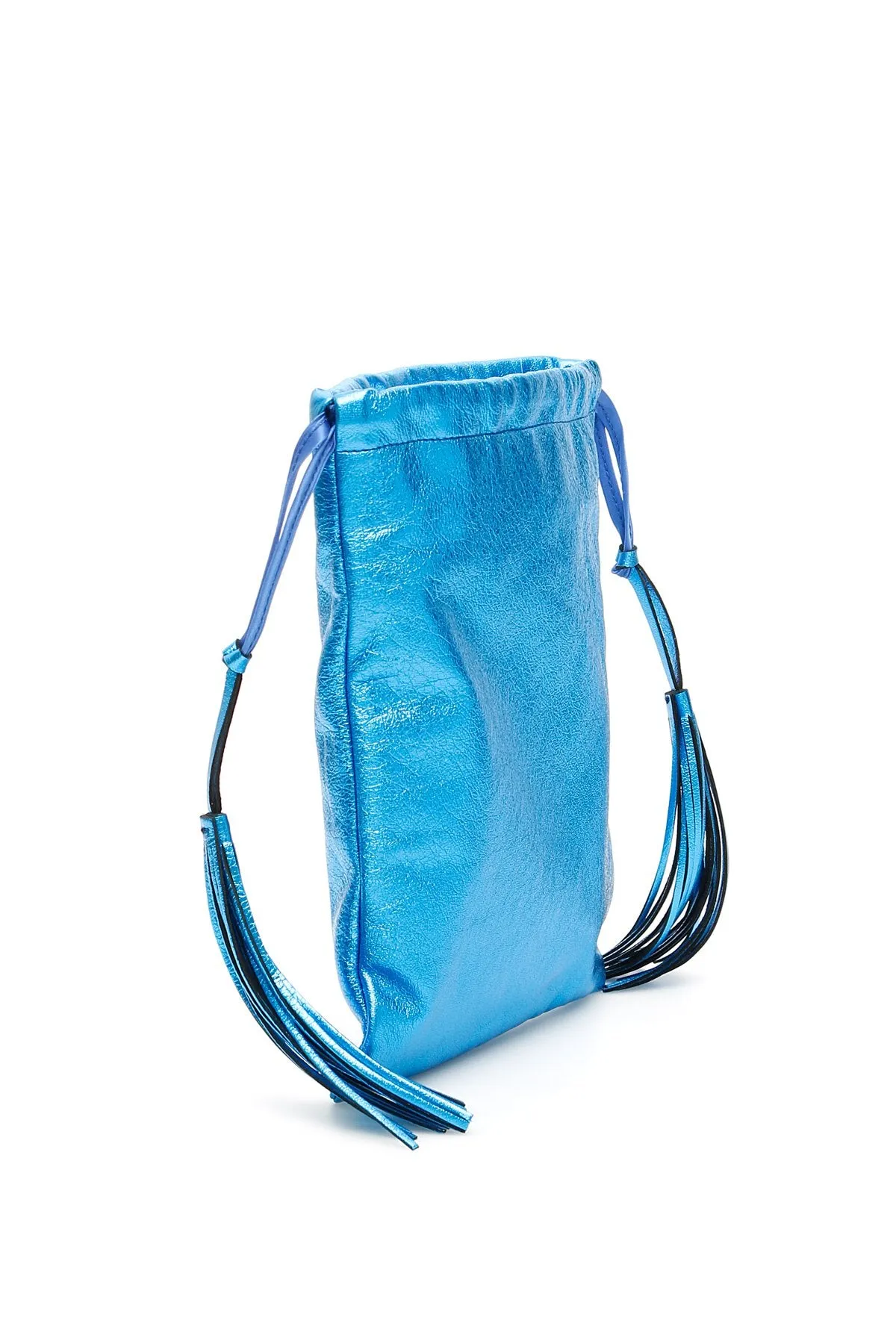 Attico Metallic Drawstring Bucket Tote Bag