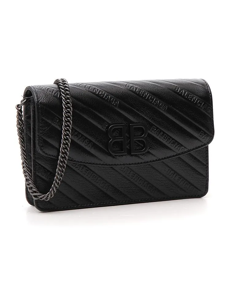 Balenciaga BB Logo Engraved Crossbody Bag