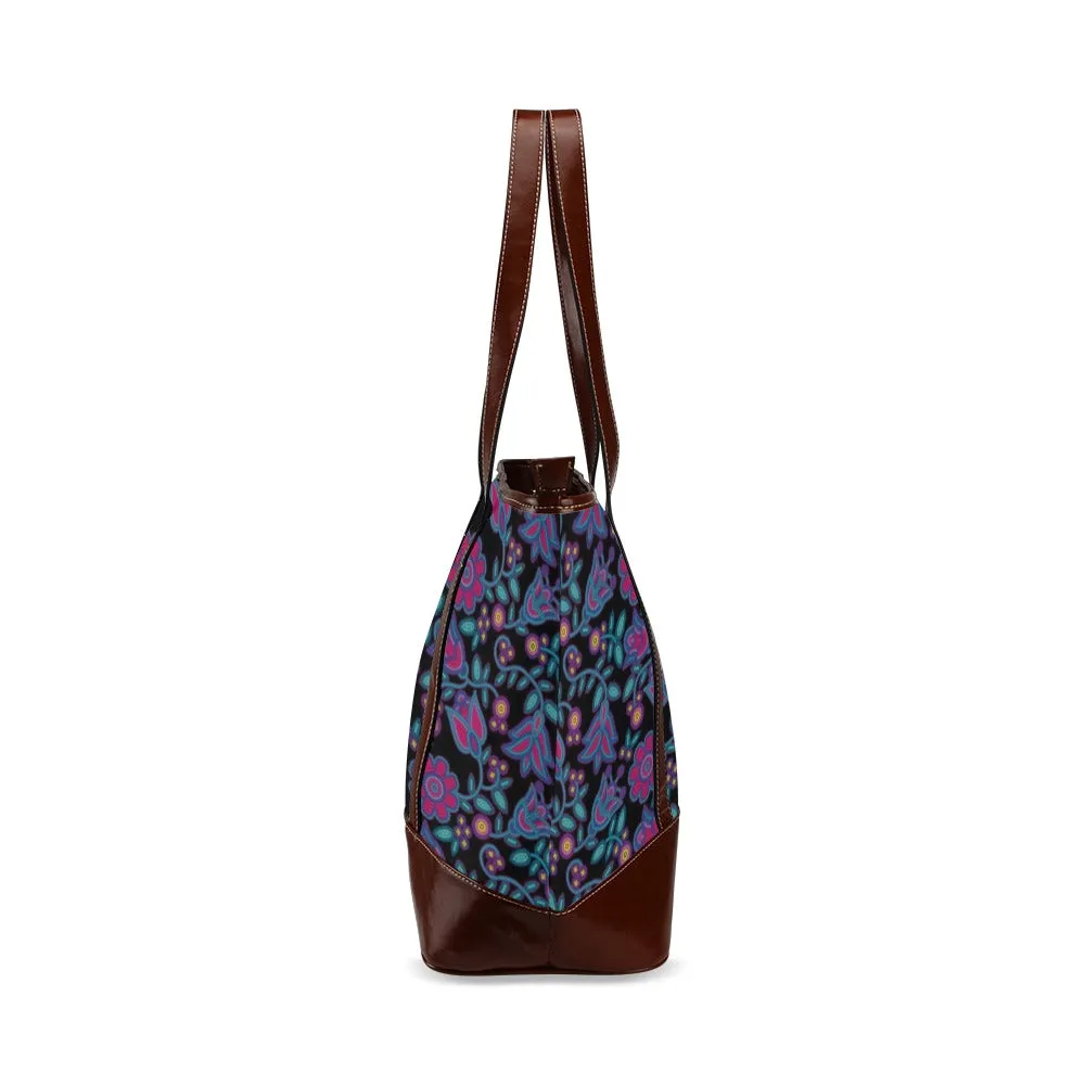 Beaded Nouveau Coal Tote Handbag