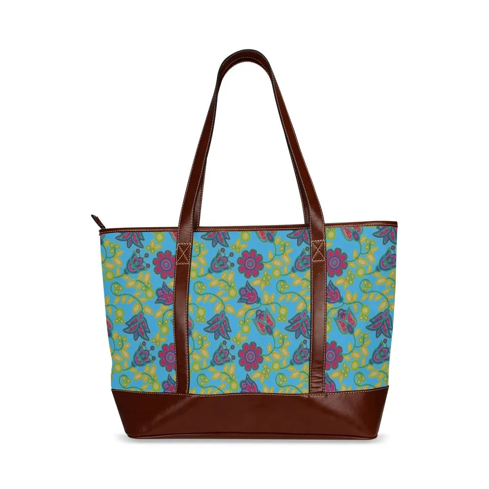 Beaded Nouveau Lime Tote Handbag