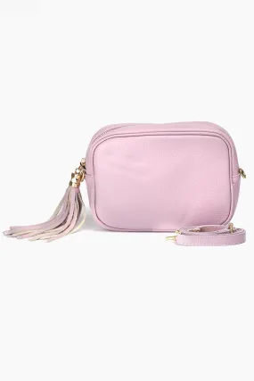 Beau - Italian Leather Crossbody Bag - Lilac, Pebbled