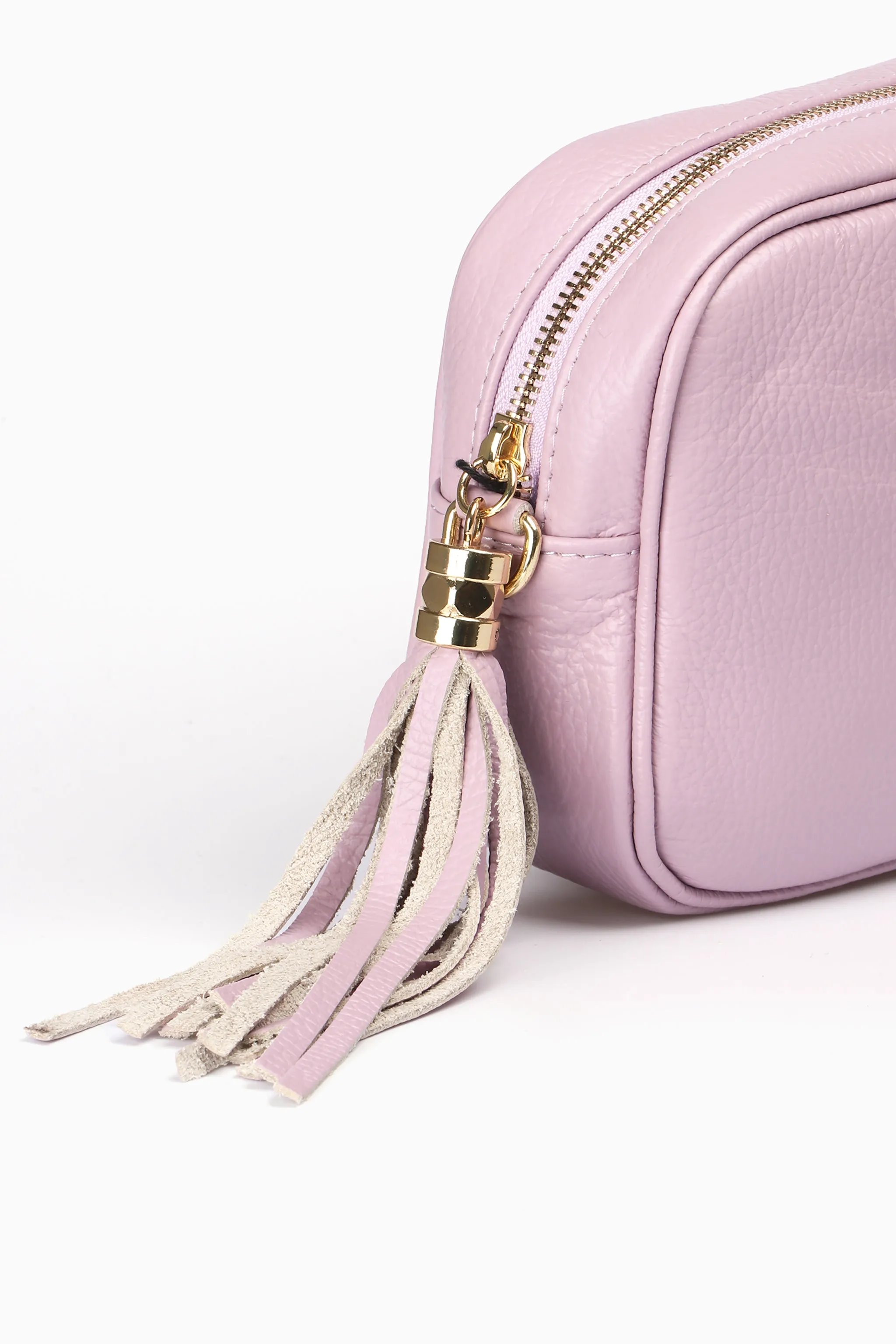 Beau - Italian Leather Crossbody Bag - Lilac, Pebbled