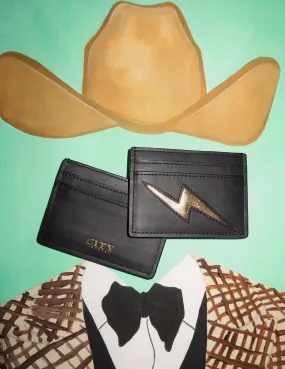 Black and Gold Lightning Bolt Wallet