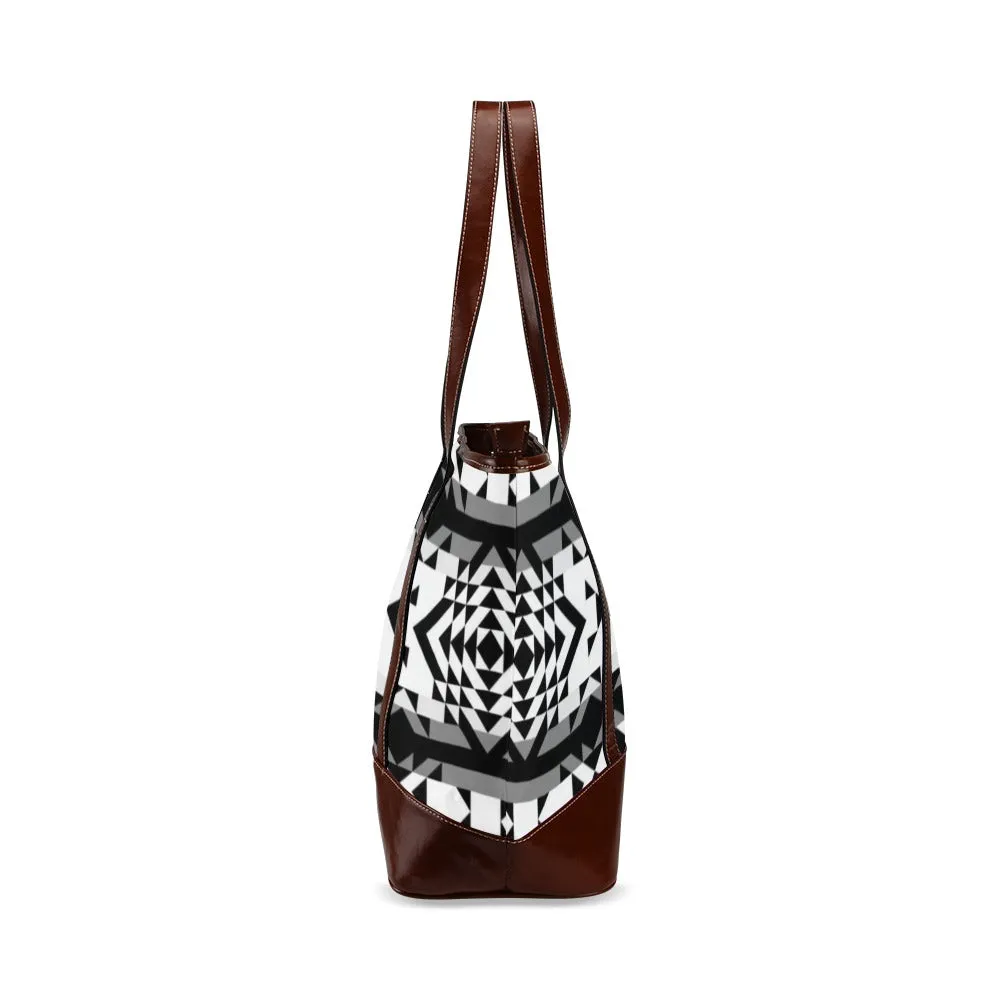 Black Rose Blizzard Tote Handbag