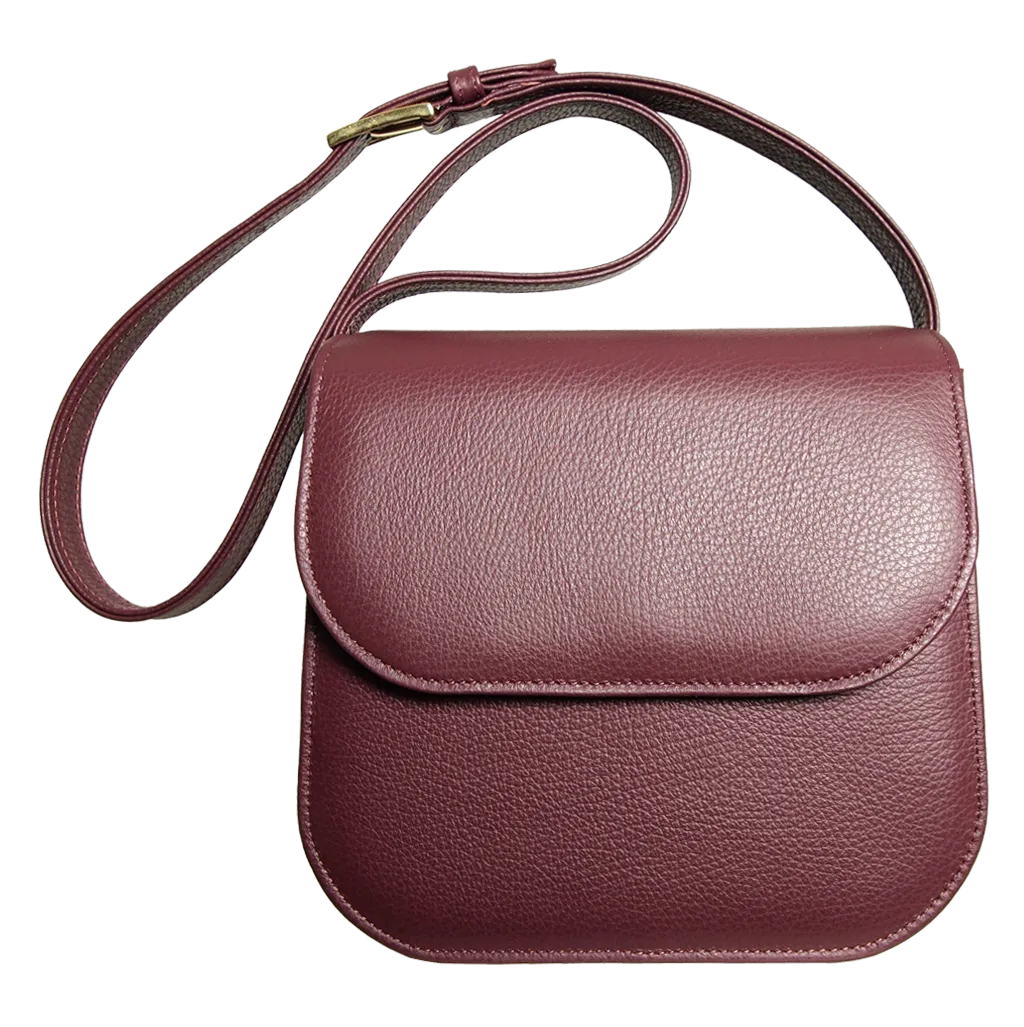 Bordeaux Midi Shoulder Textured Leather Handbag