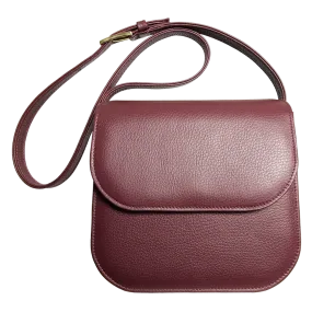 Bordeaux Midi Shoulder Textured Leather Handbag
