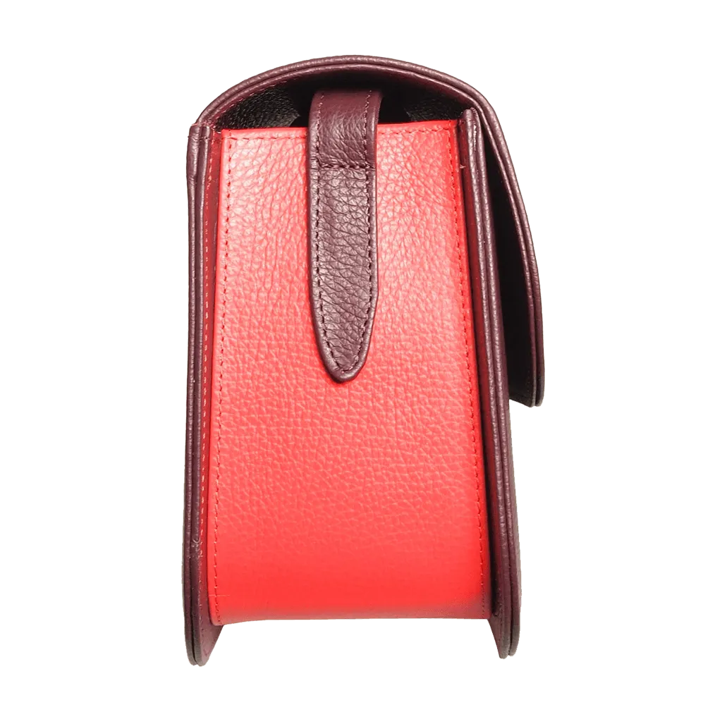 Bordeaux Midi Shoulder Textured Leather Handbag