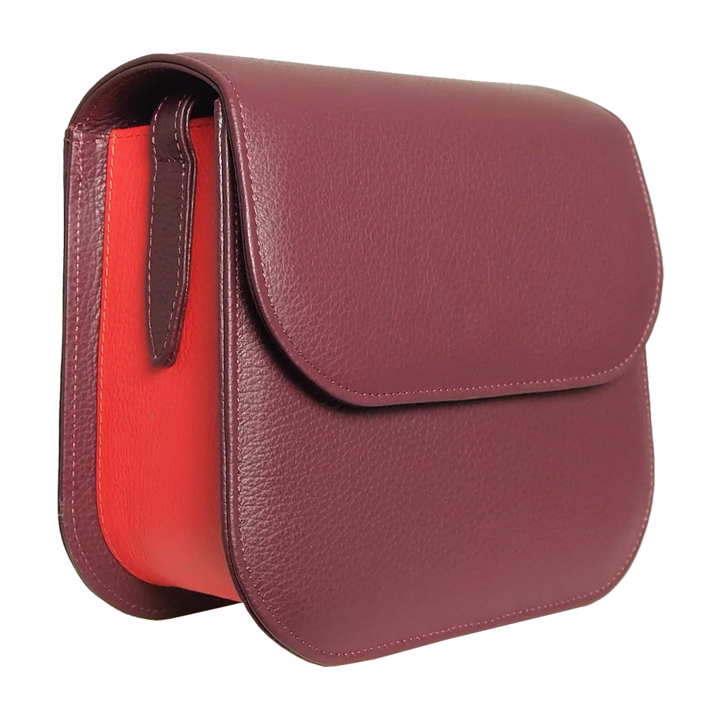 Bordeaux Midi Shoulder Textured Leather Handbag