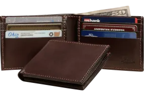 Brown Premium Leather 6 Card Slot Bifold Wallet