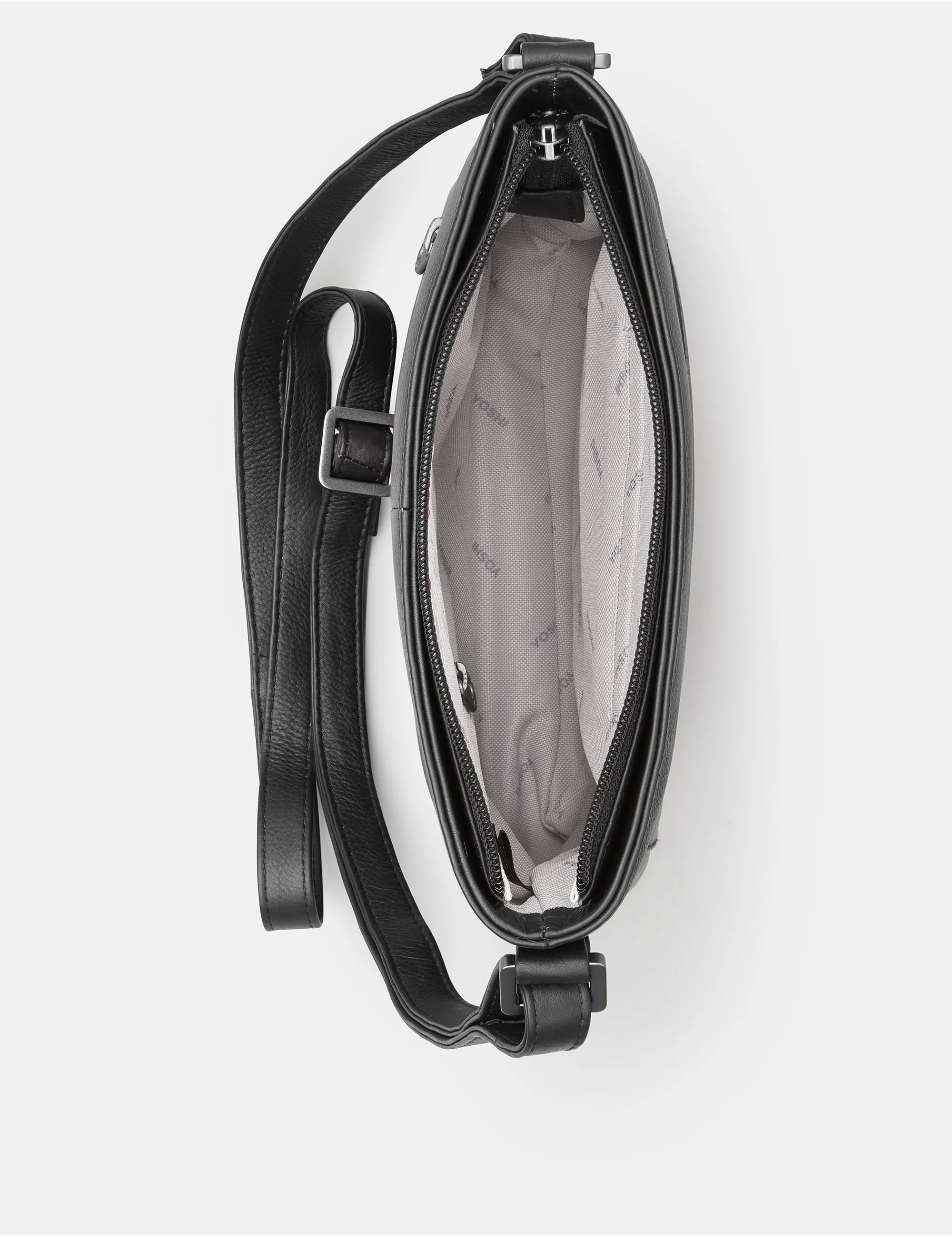 Bryant Black Leather Cross Body Bag