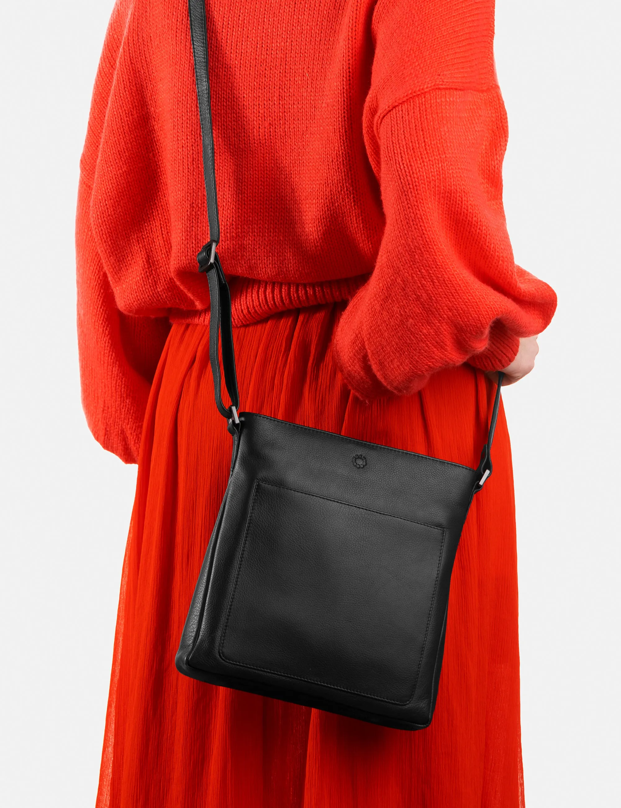 Bryant Black Leather Cross Body Bag
