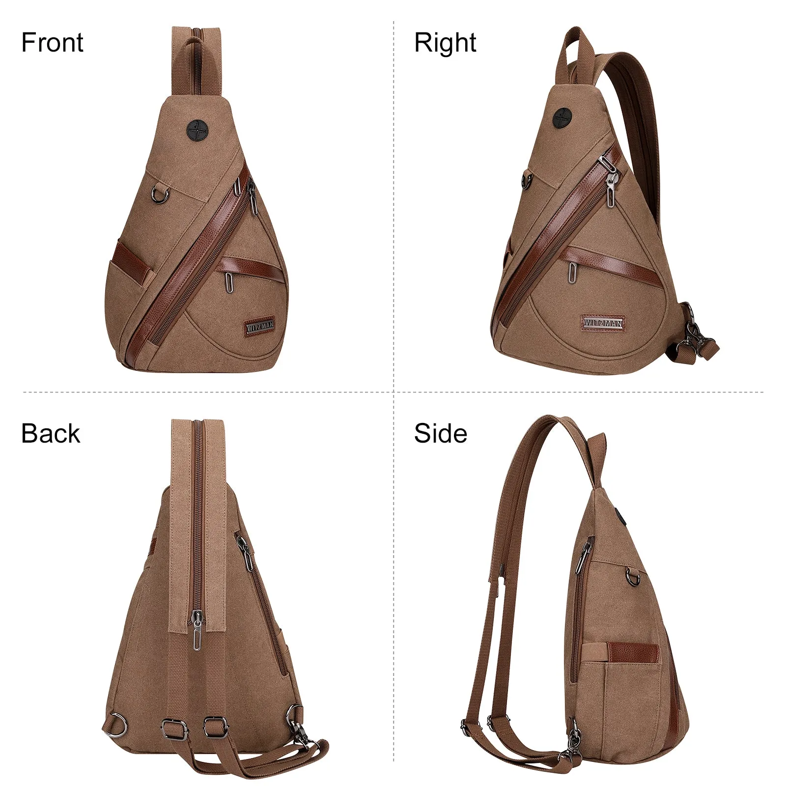 Canvas Sling Bag for Men Women