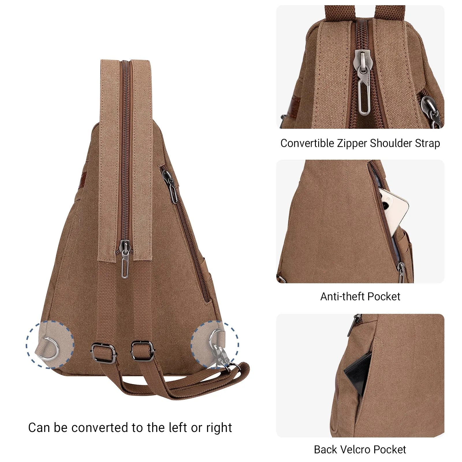 Canvas Sling Bag for Men Women