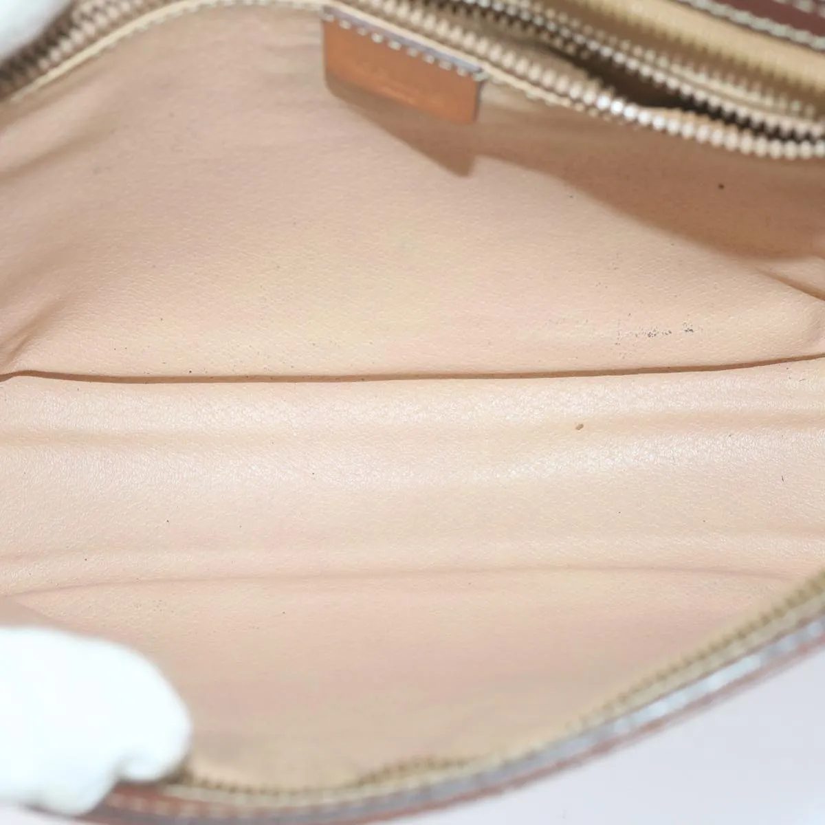 CELINE Macadam Canvas Clutch Bag PVC 2Set Brown Auth fm3156