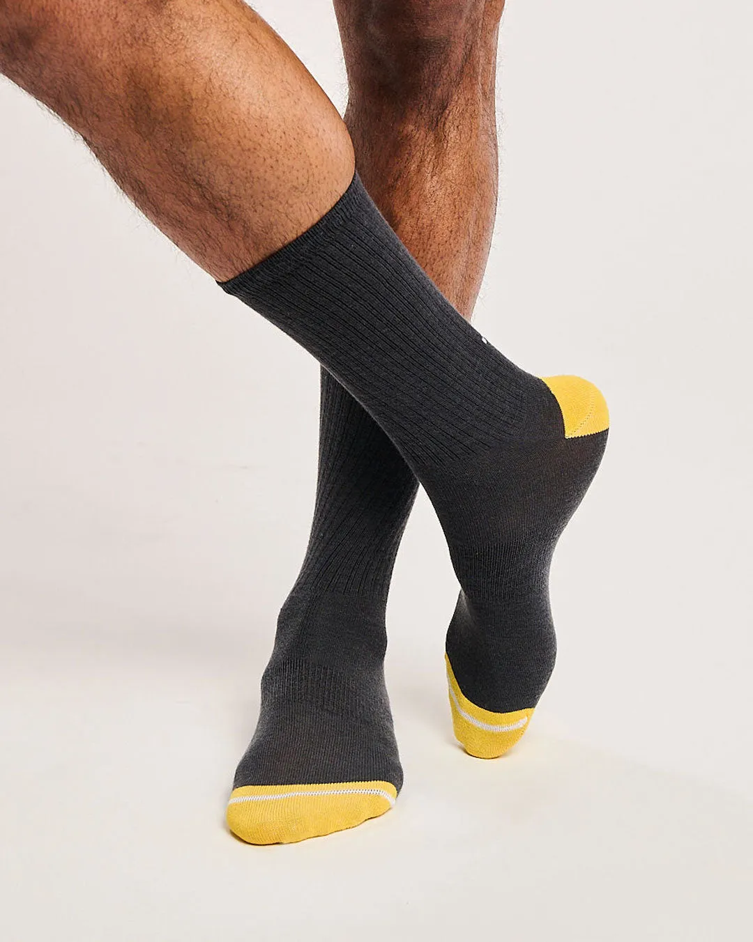 Charcoal Ribbed Crew