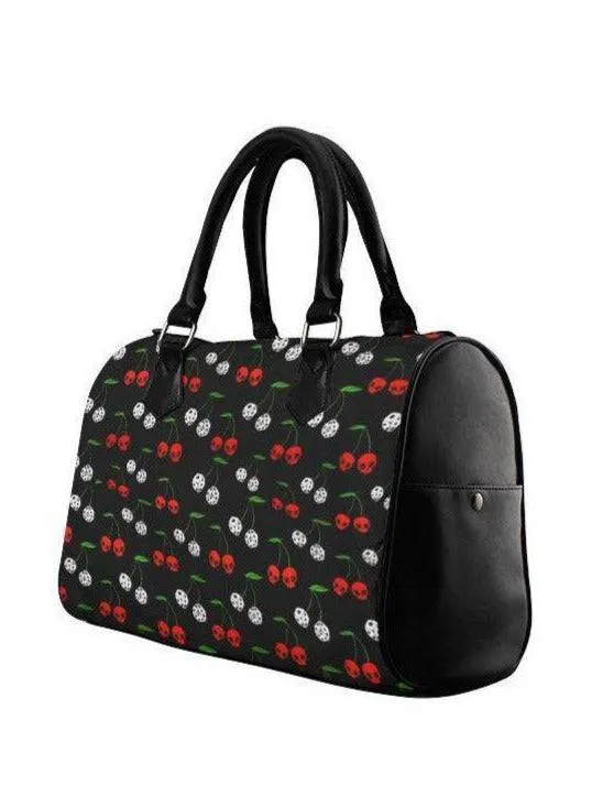 Cherries Skulls Barrel Type Handbag