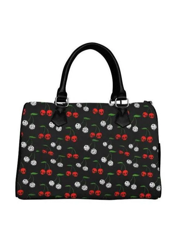 Cherries Skulls Barrel Type Handbag