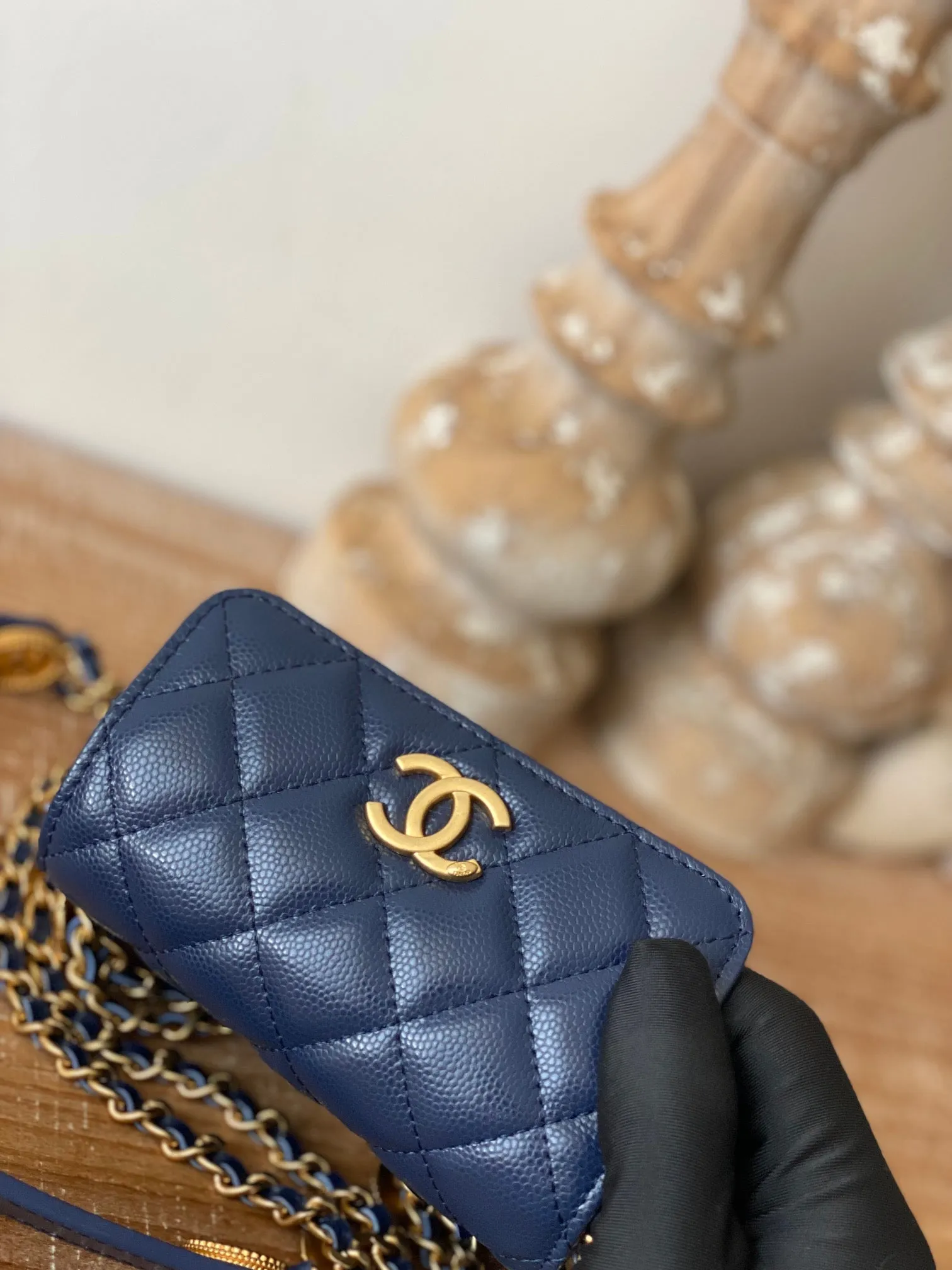 CHL Clutch With Chain Blue For Women, Women&#8217;s Bags 4.8in/12.3cm