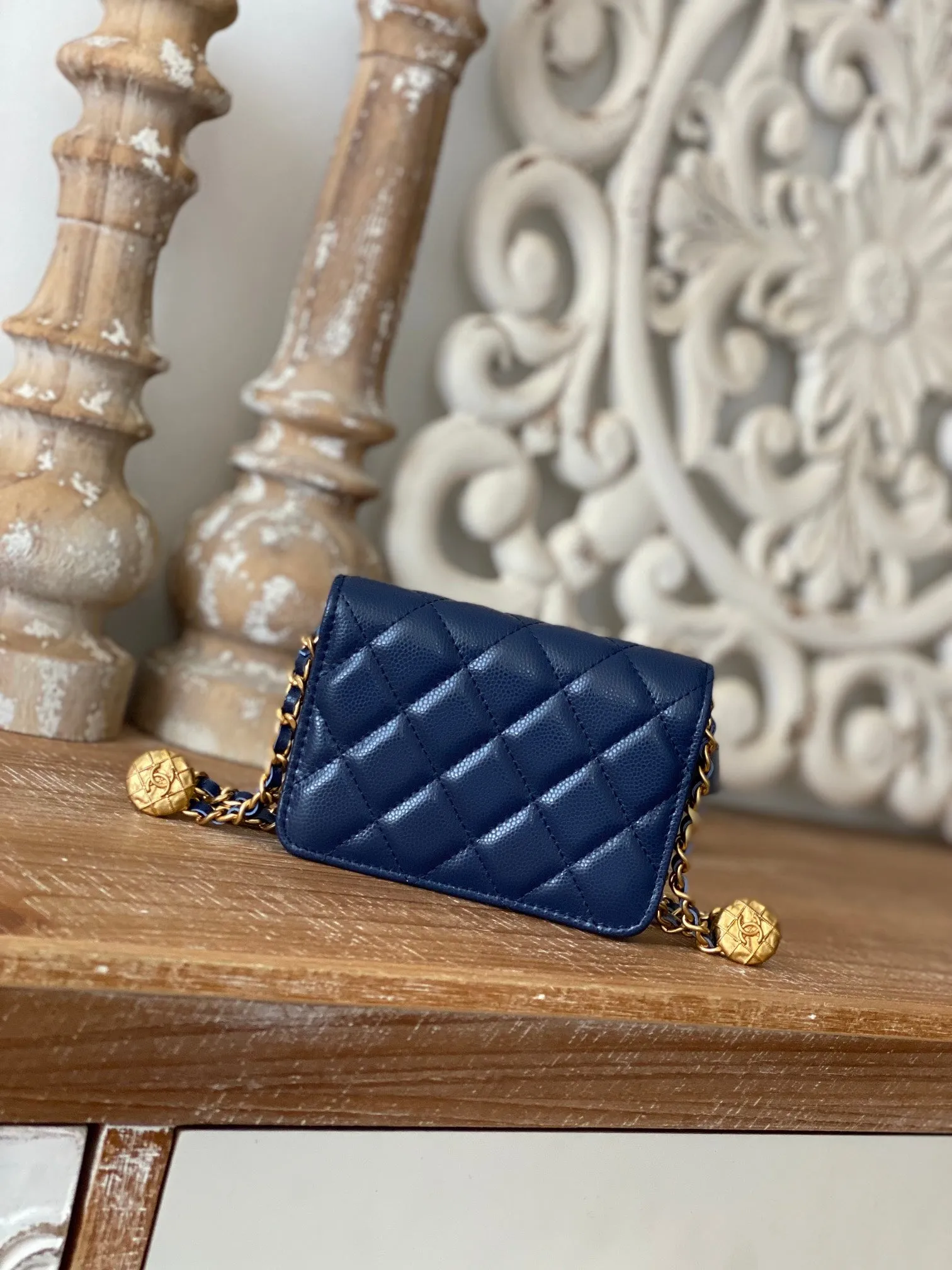 CHL Clutch With Chain Blue For Women, Women&#8217;s Bags 4.8in/12.3cm