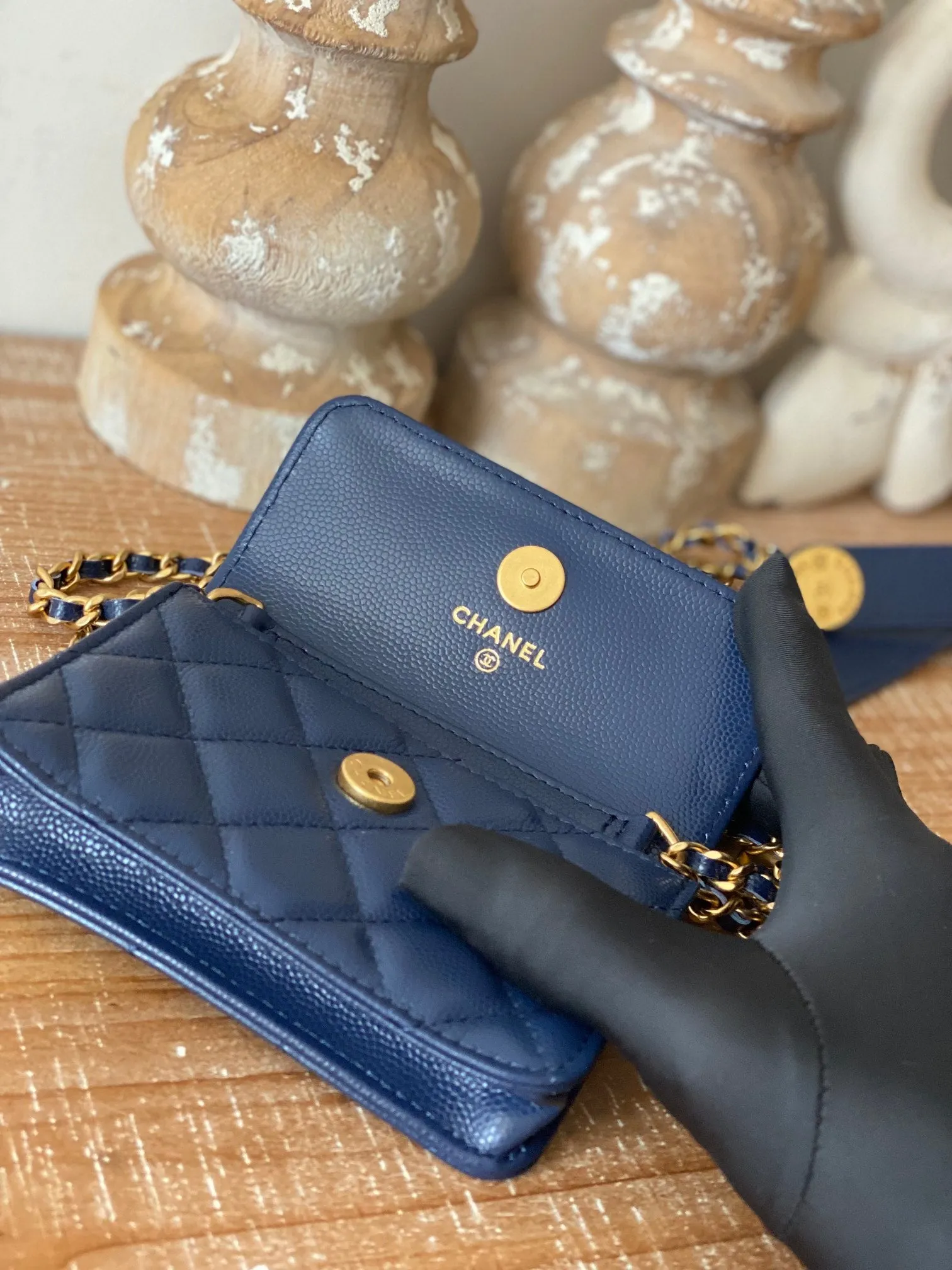 CHL Clutch With Chain Blue For Women, Women&#8217;s Bags 4.8in/12.3cm