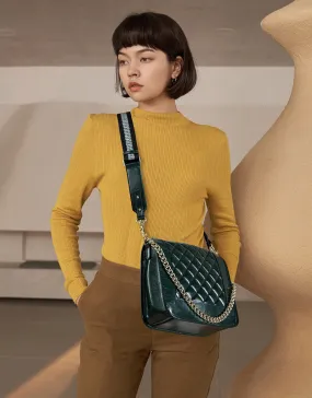 Convertible Chain Leather Crossbody Bag