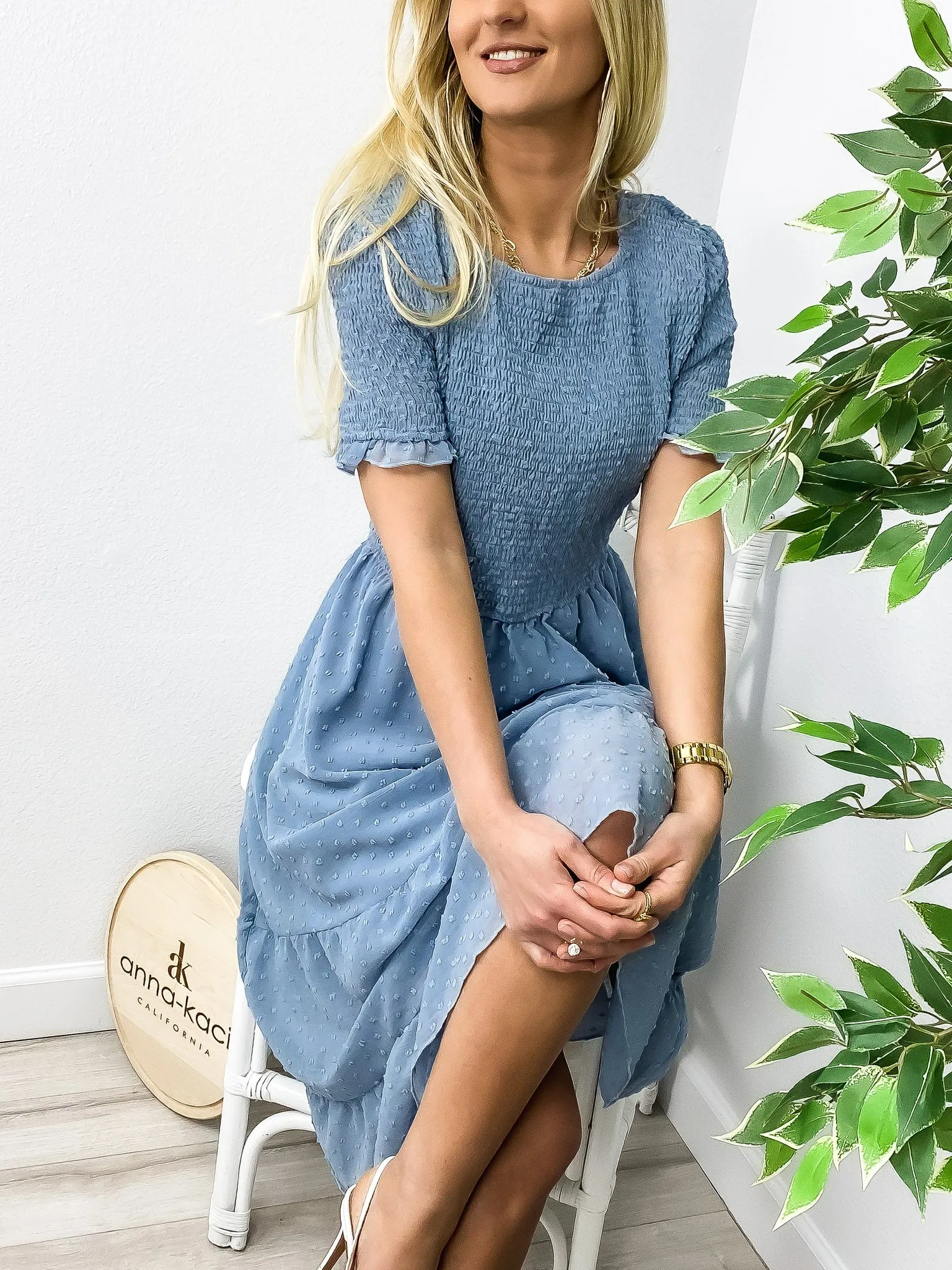 Double Textured Tiered Dress