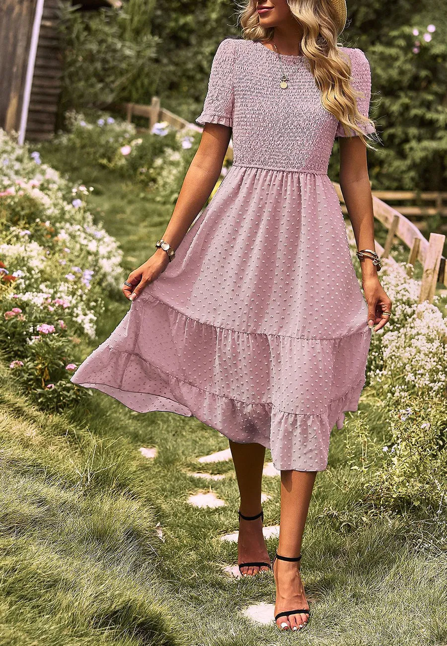 Double Textured Tiered Dress
