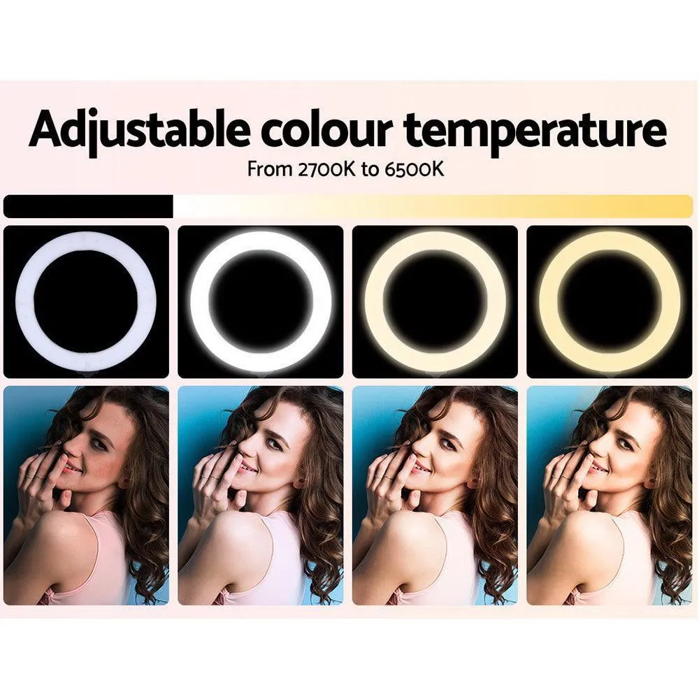 Embellir Ring Light 19'' LED 6500K 5800LM Dimmable Diva With Stand Silver