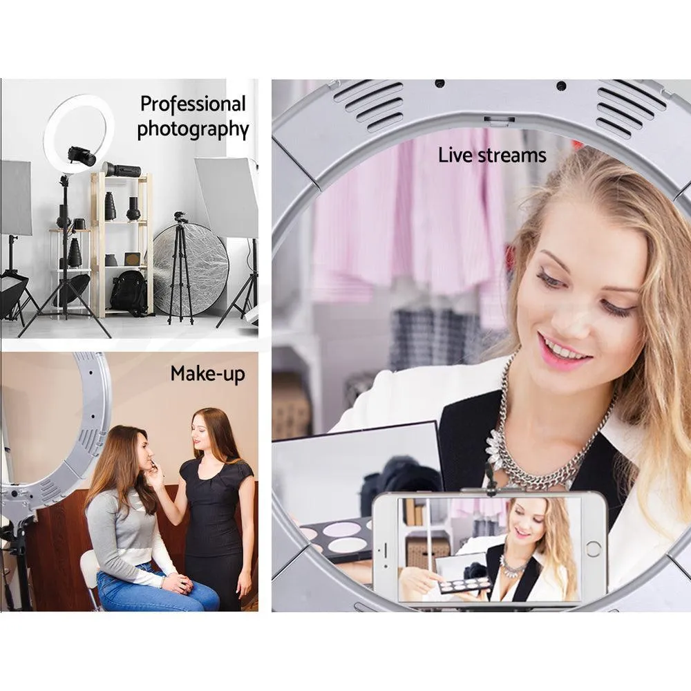 Embellir Ring Light 19'' LED 6500K 5800LM Dimmable Diva With Stand Silver