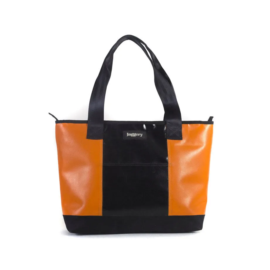 Festival Tote Bag in Orange & Black [long handle]