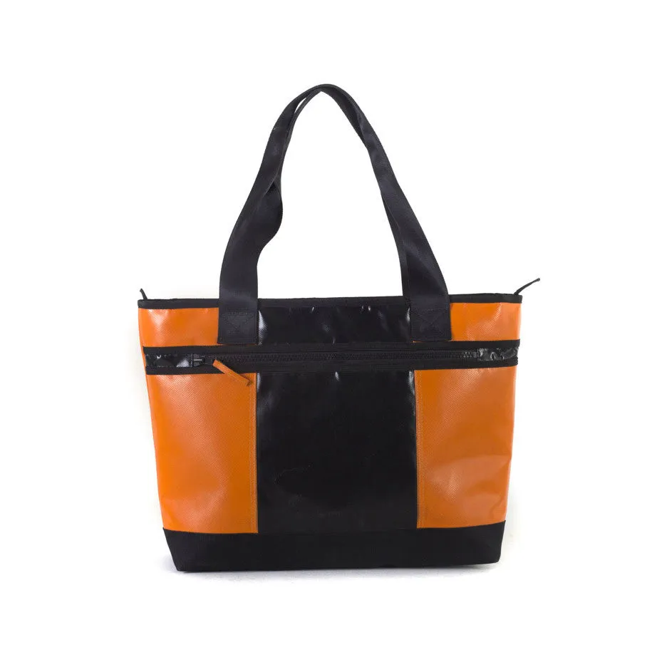 Festival Tote Bag in Orange & Black [long handle]