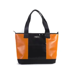 Festival Tote Bag in Orange & Black [long handle]
