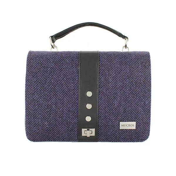 Fiona Handbag - Blue Herringbone