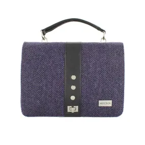 Fiona Handbag - Blue Herringbone