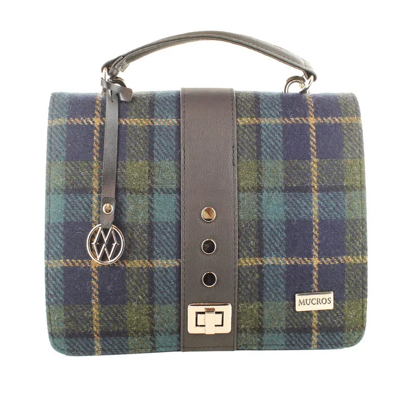 Fiona Handbag - Dark Blue & Green Plaid