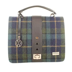 Fiona Handbag - Dark Blue & Green Plaid