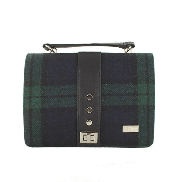 Fiona Handbag - Forest Green & Navy Plaid