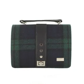Fiona Handbag - Forest Green & Navy Plaid