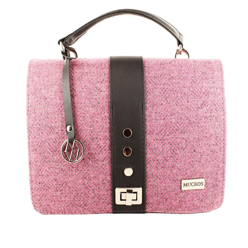 Fiona Handbag - Pink Herringbone