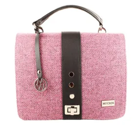 Fiona Handbag - Pink Herringbone
