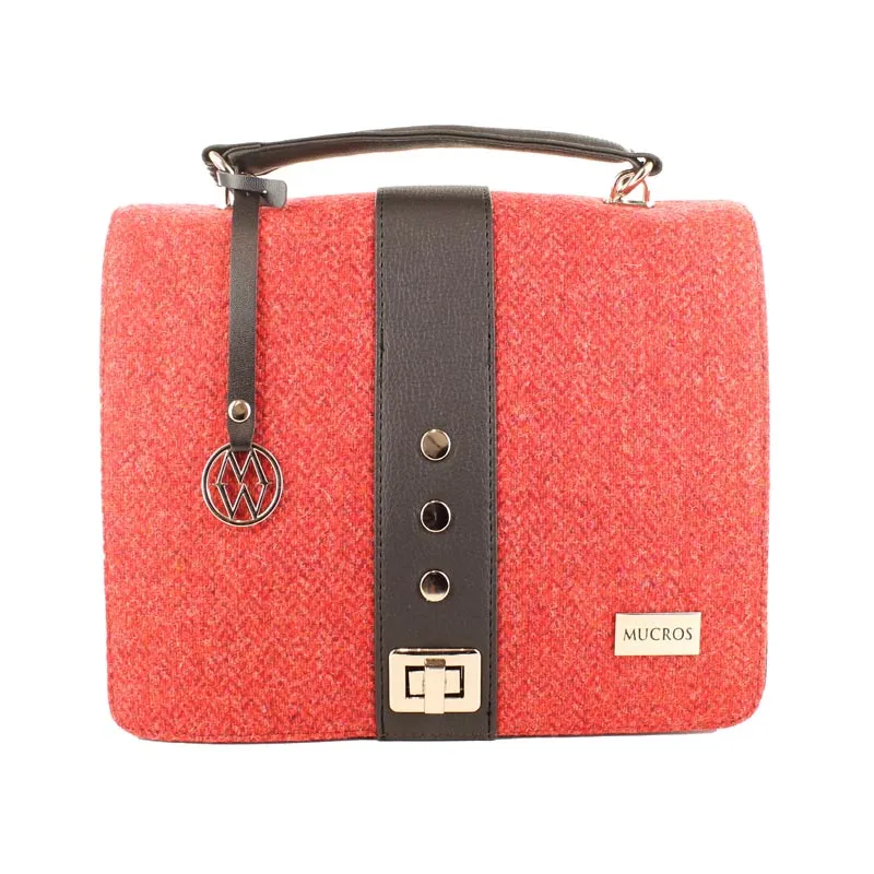 Fiona Handbag - Red Herringbone
