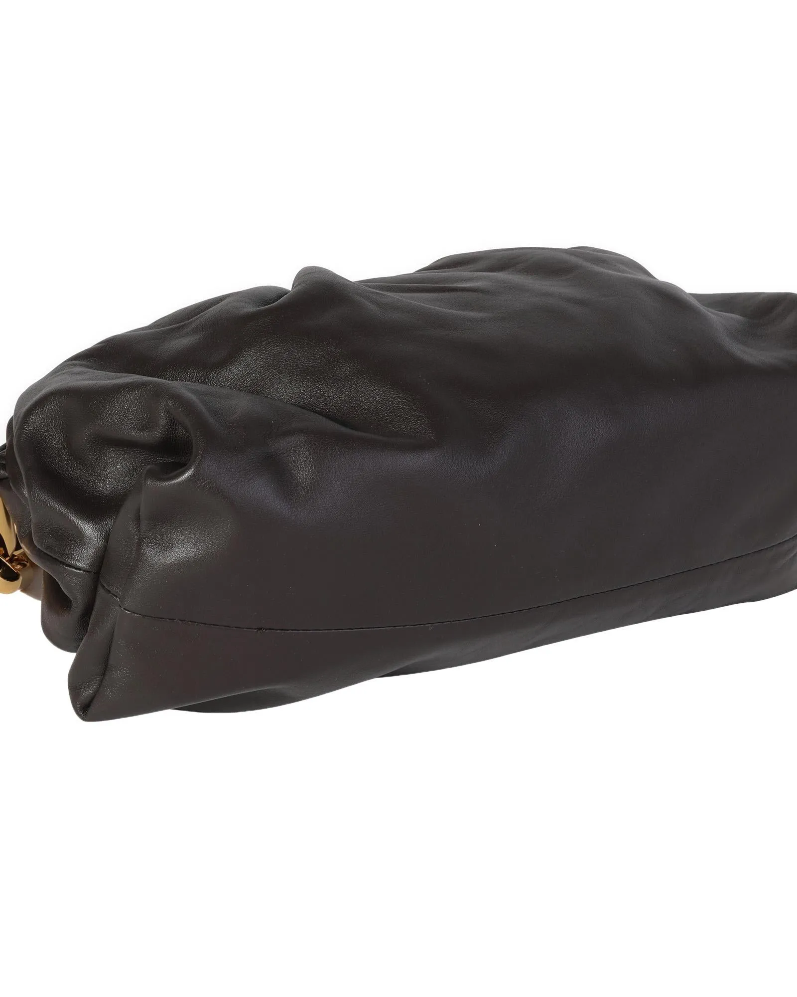Gathered Lambskin Chain Pouch