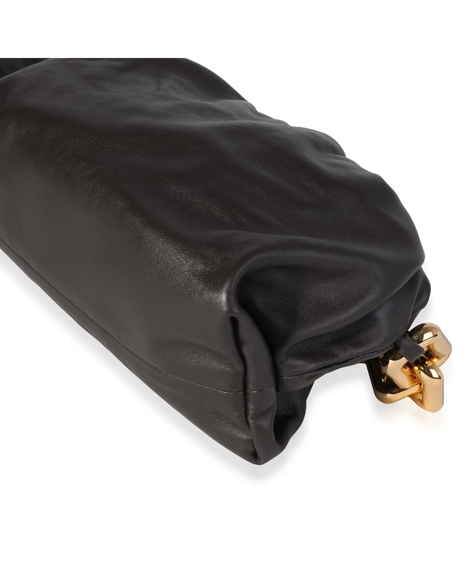 Gathered Lambskin Chain Pouch