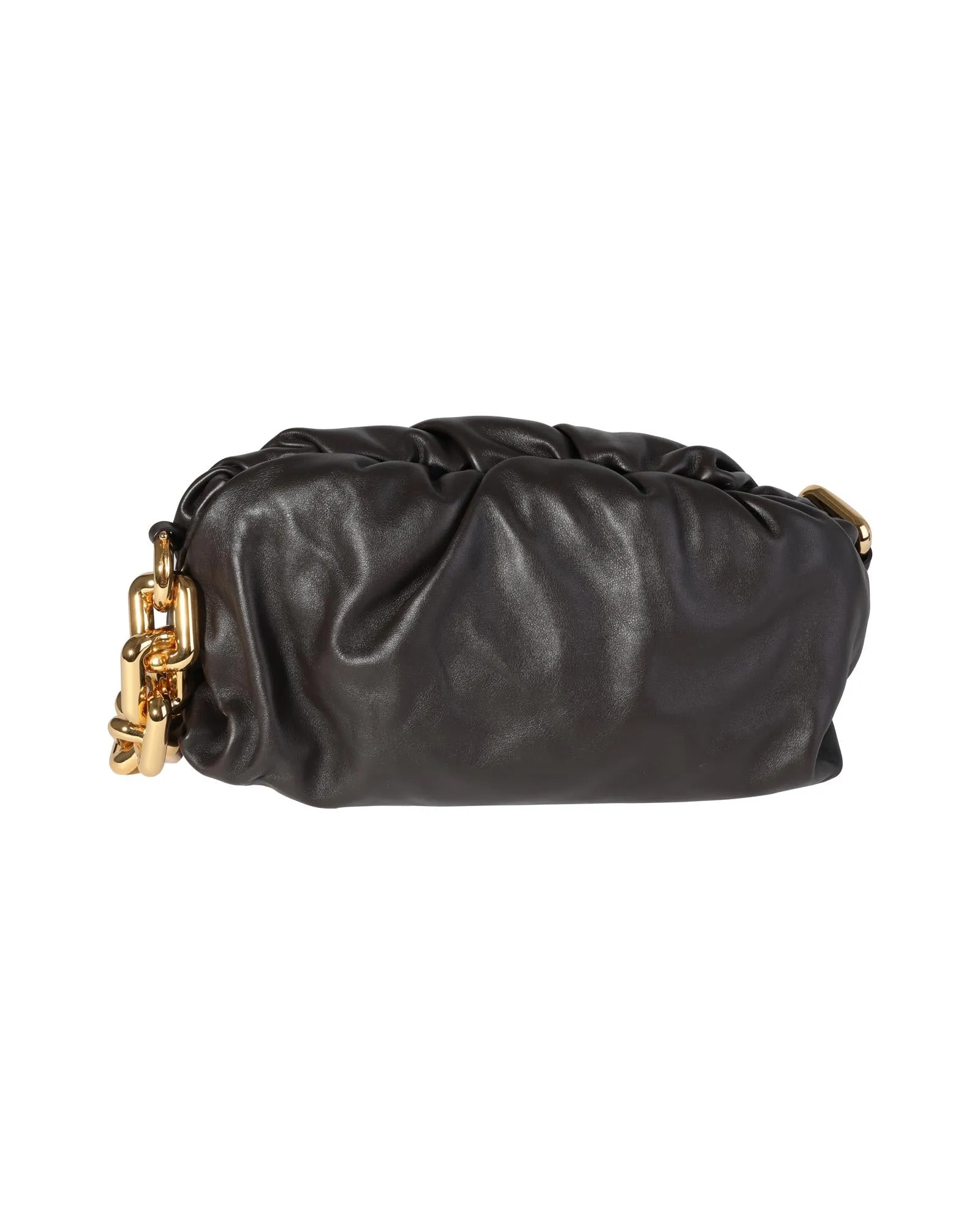 Gathered Lambskin Chain Pouch