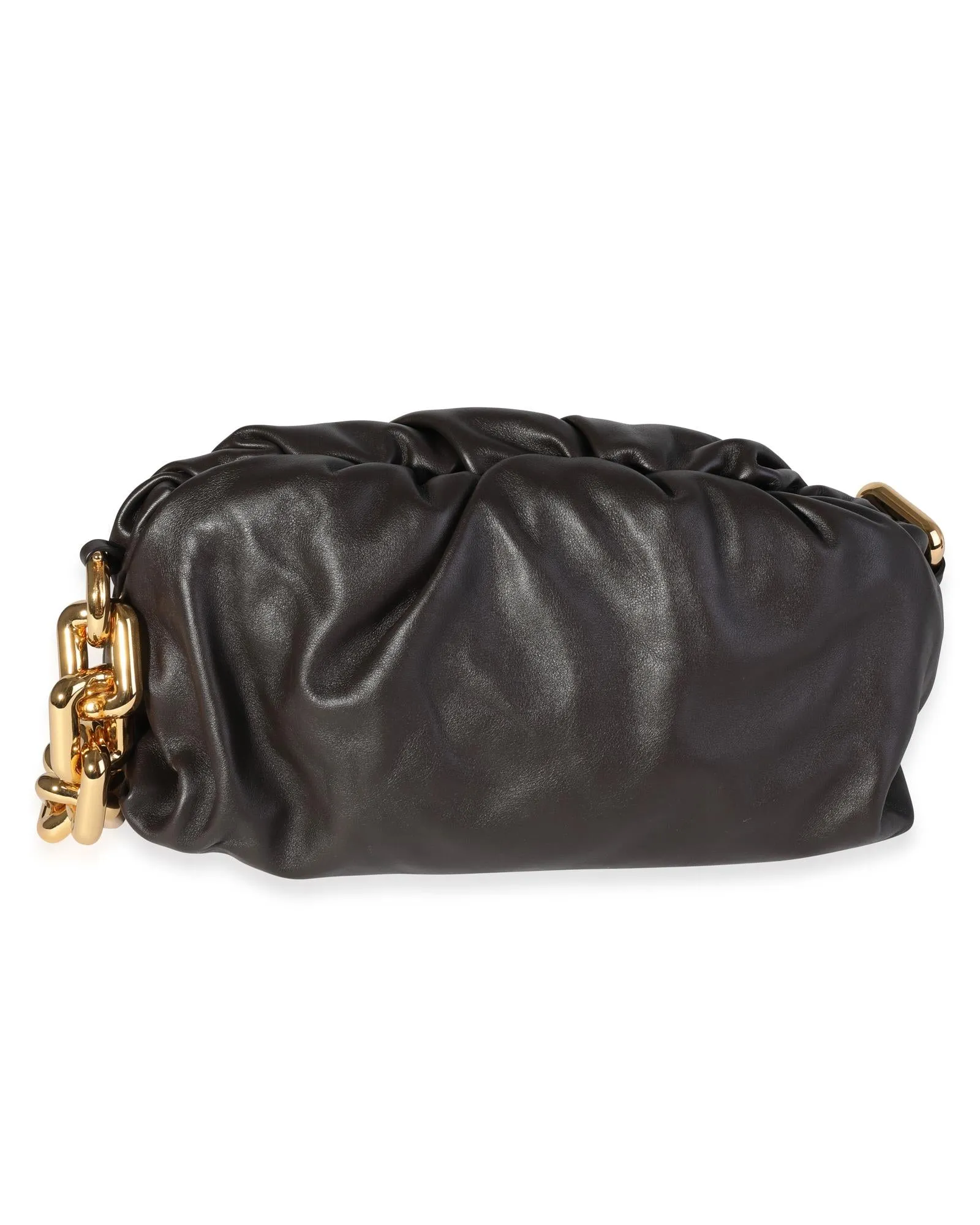 Gathered Lambskin Chain Pouch